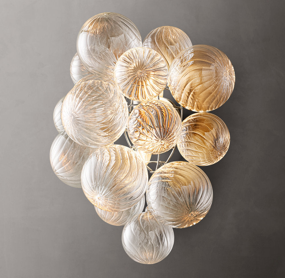 Rippled Glass Orb Accent Sconce