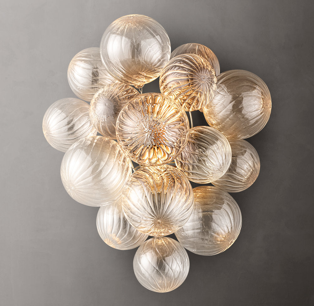 Rippled Glass Orb Accent Sconce