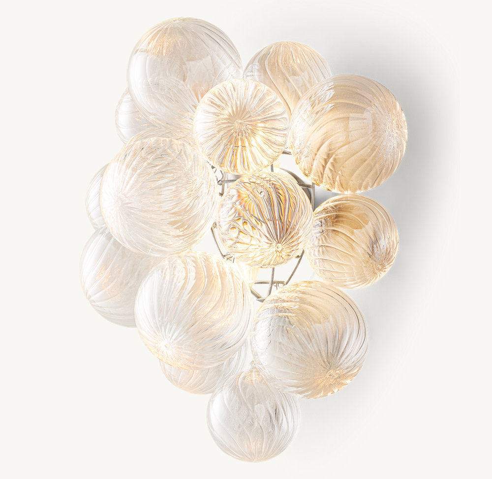 Rippled Glass Orb Accent Sconce