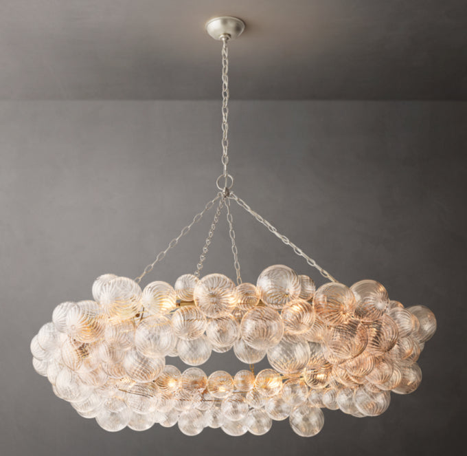 Rippled Glass Orb Ring Chandelier