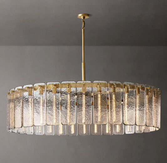 Rippled Glass Radius Panel Chandelier