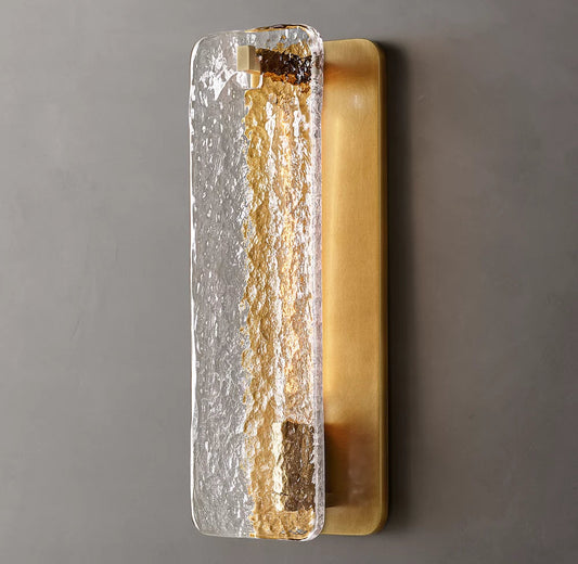 Rippled Glass Vertical LED Sconce