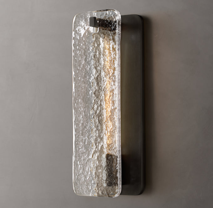 Rippled Glass Vertical LED Sconce