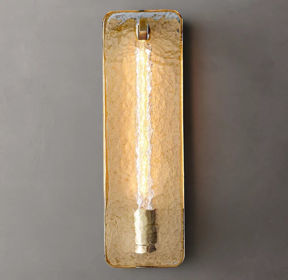Rippled Glass Vertical LED Sconce