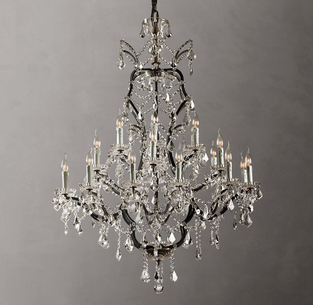 Rococo Crystal Candle Chandelier