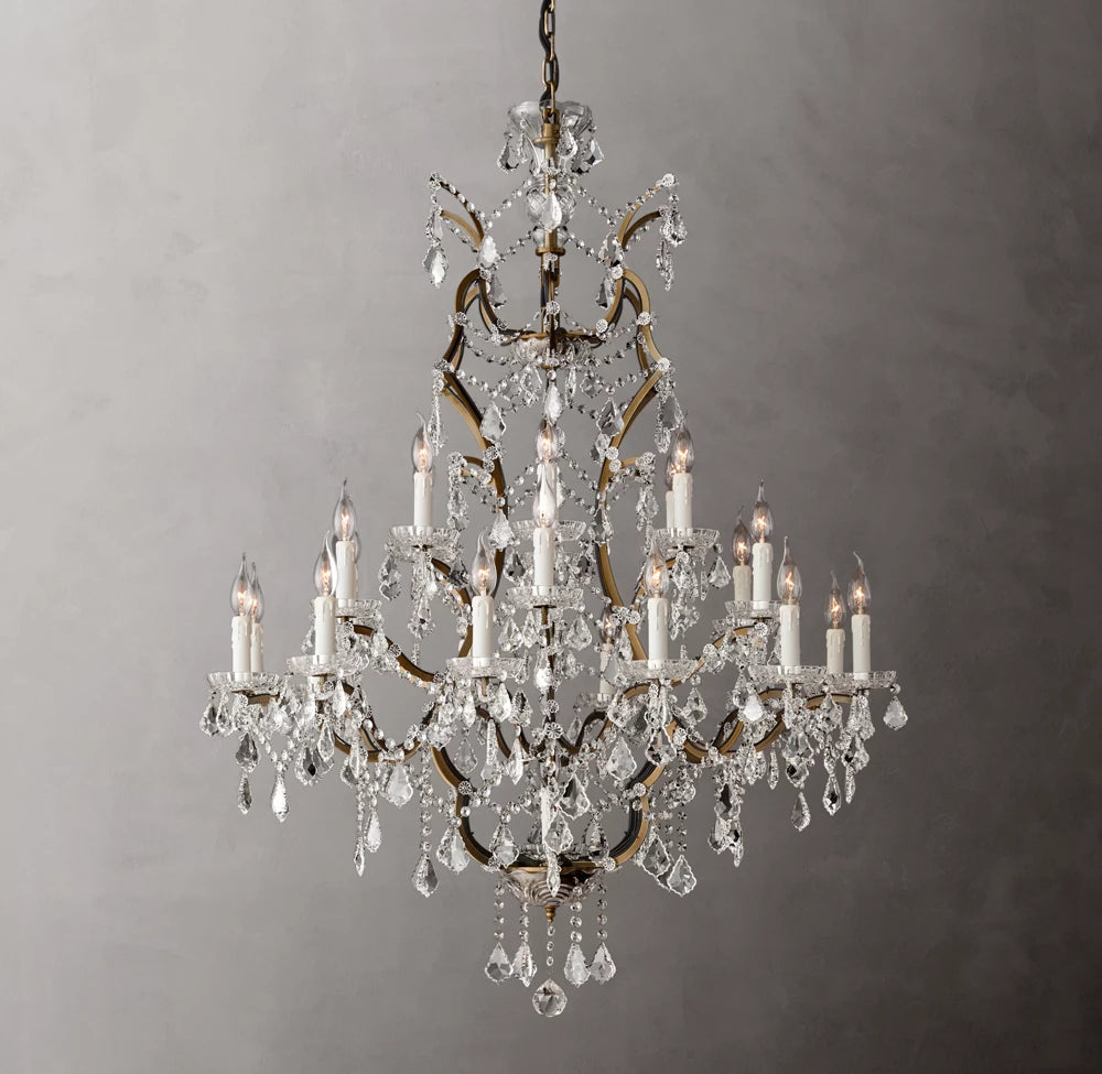 Rococo Crystal Candle Chandelier