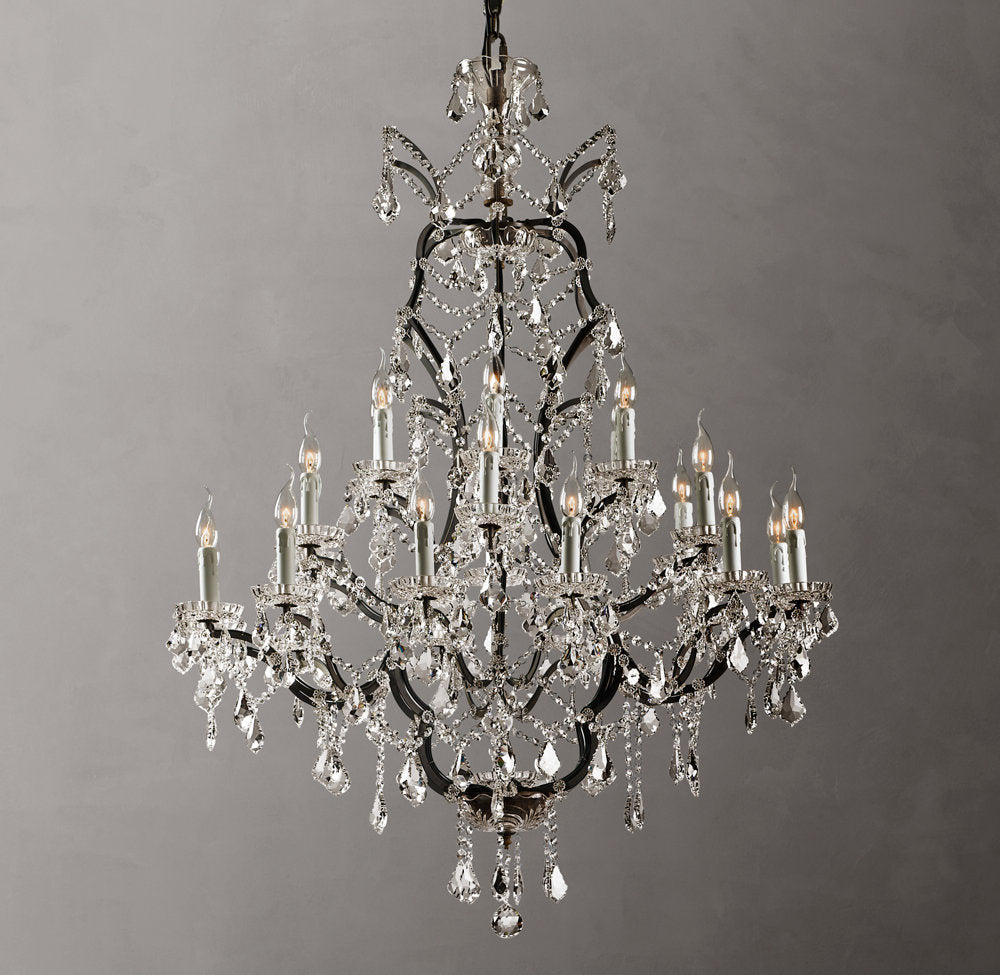 Rococo Crystal Candle Chandelier