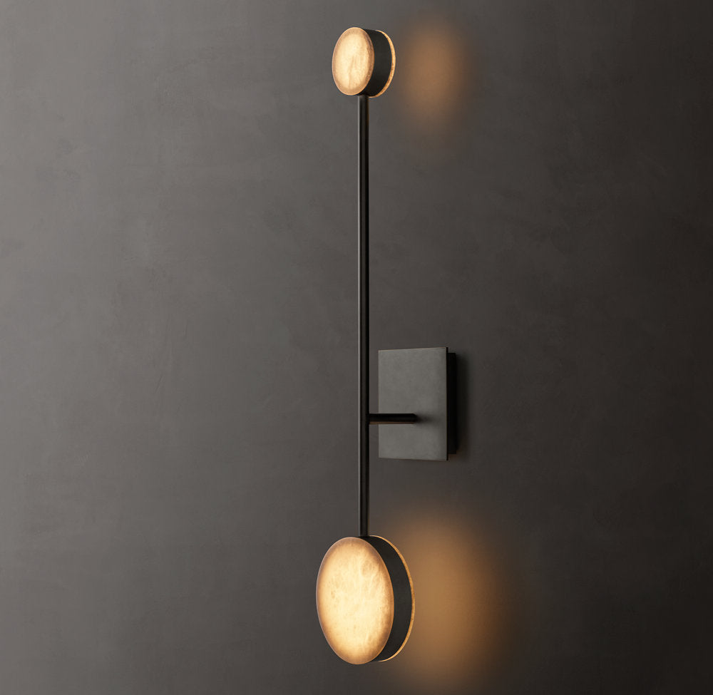 Rotating Alabaster Disk LED Sconce