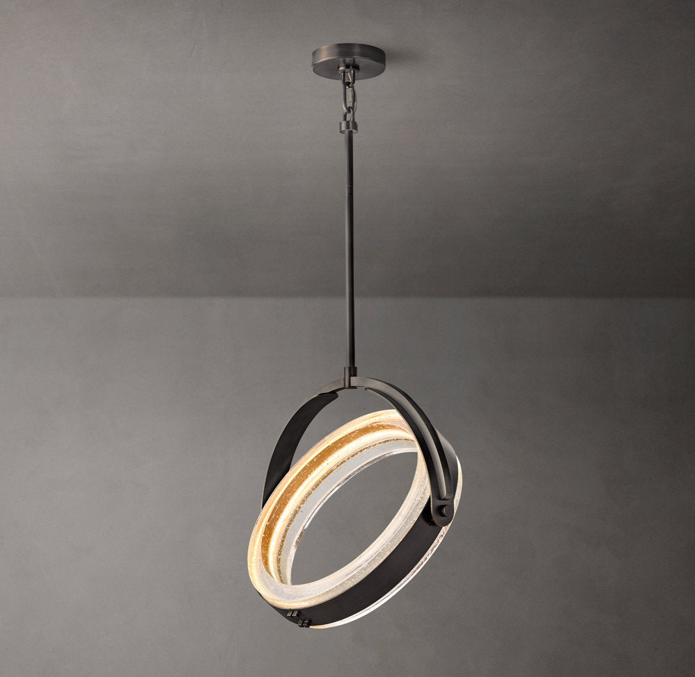Rotating Cast Glass LED Pendant