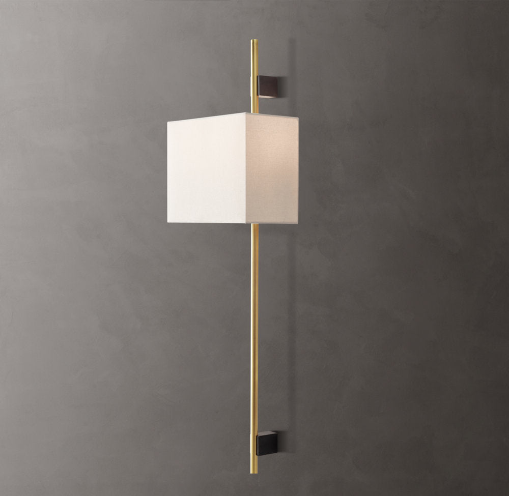 Round Brass Linen Shade Wall Bar