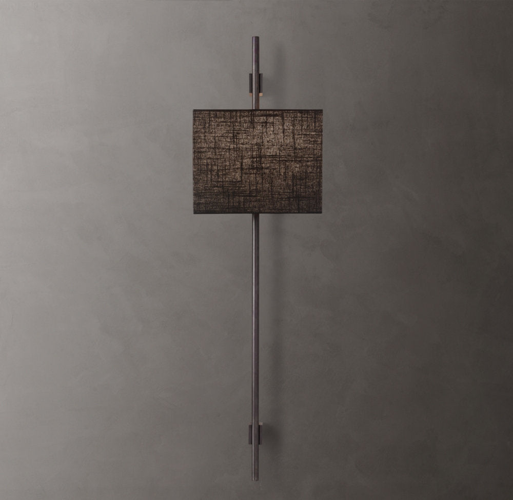 Round Brass Linen Shade Wall Bar
