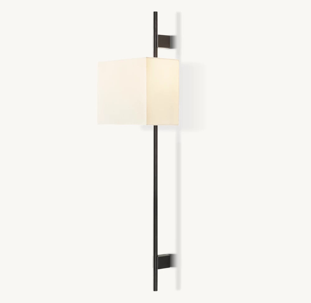Round Brass Linen Shade Wall Bar