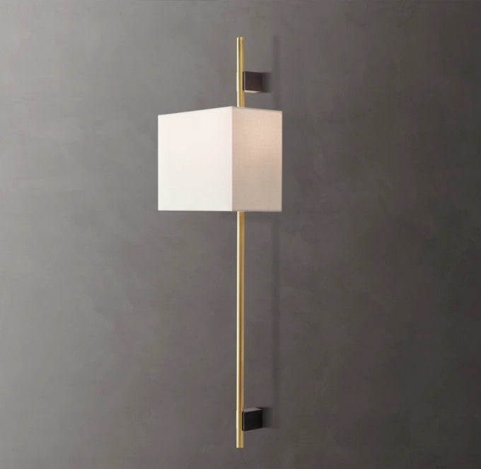 Round Brass Linen Shade Wall Bar