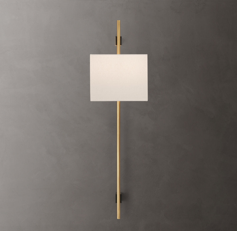 Round Brass Linen Shade Wall Bar
