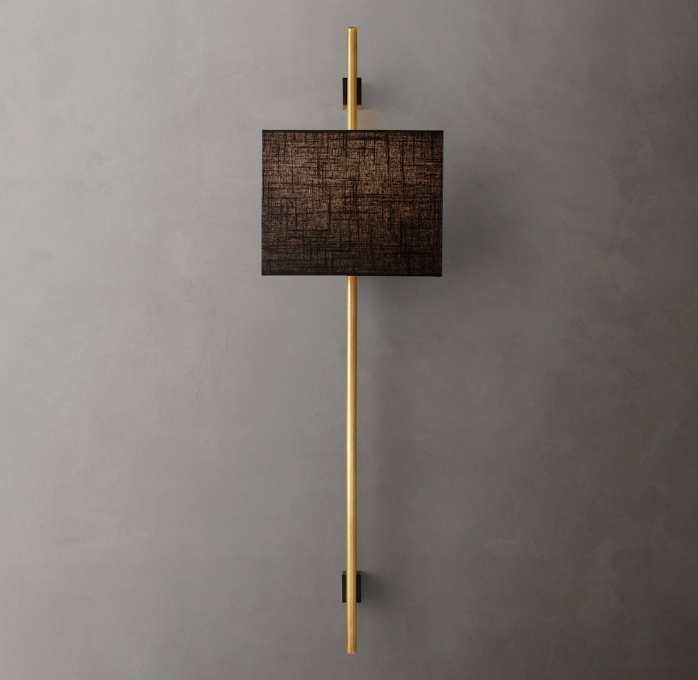 Round Brass Linen Shade Wall Bar