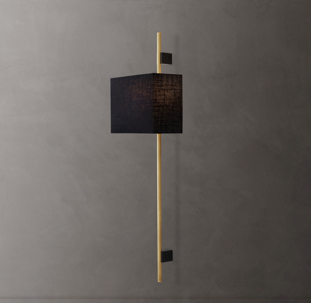 Round Brass Linen Shade Wall Bar