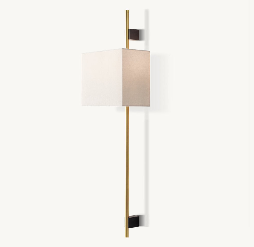 Round Brass Linen Shade Wall Bar