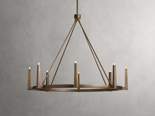 Sand-Cast Brass Crossframe Chandelier