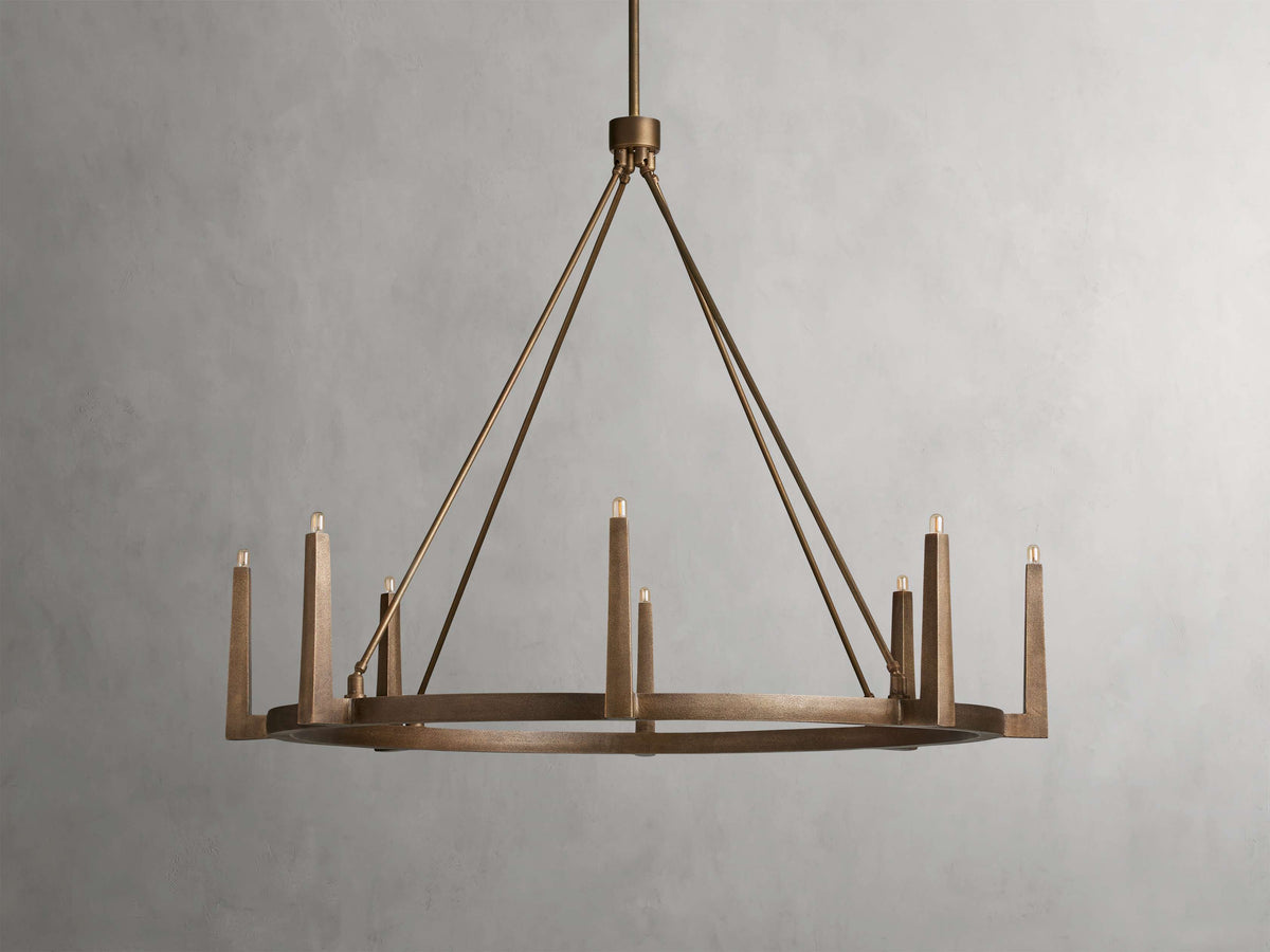Sand-Cast Brass Crossframe Chandelier