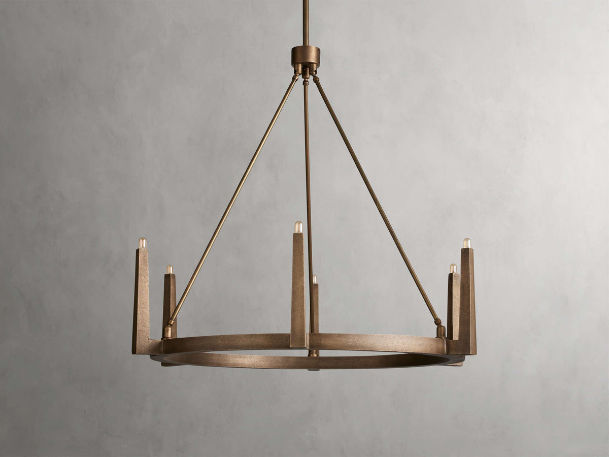 Sand-Cast Brass Crossframe Chandelier