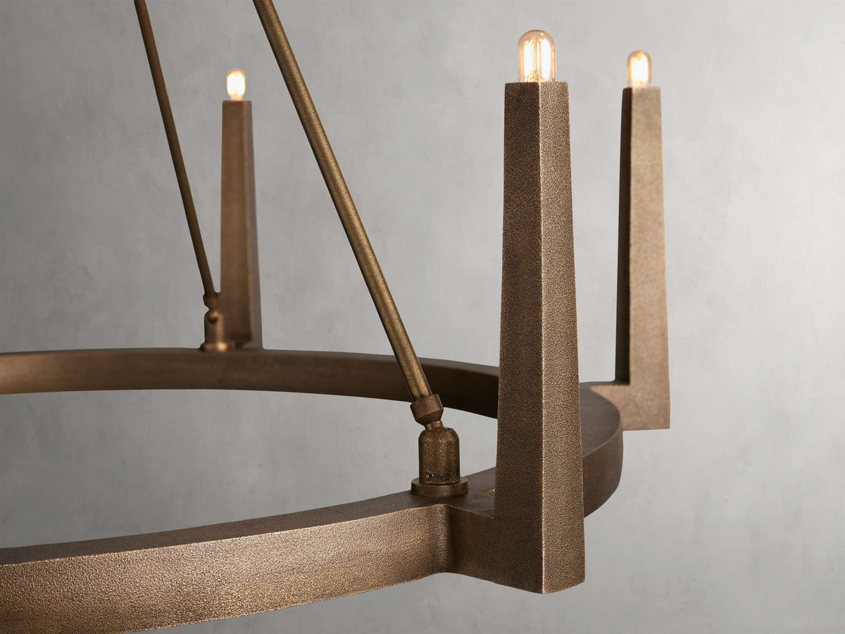 Sand-Cast Brass Crossframe Chandelier