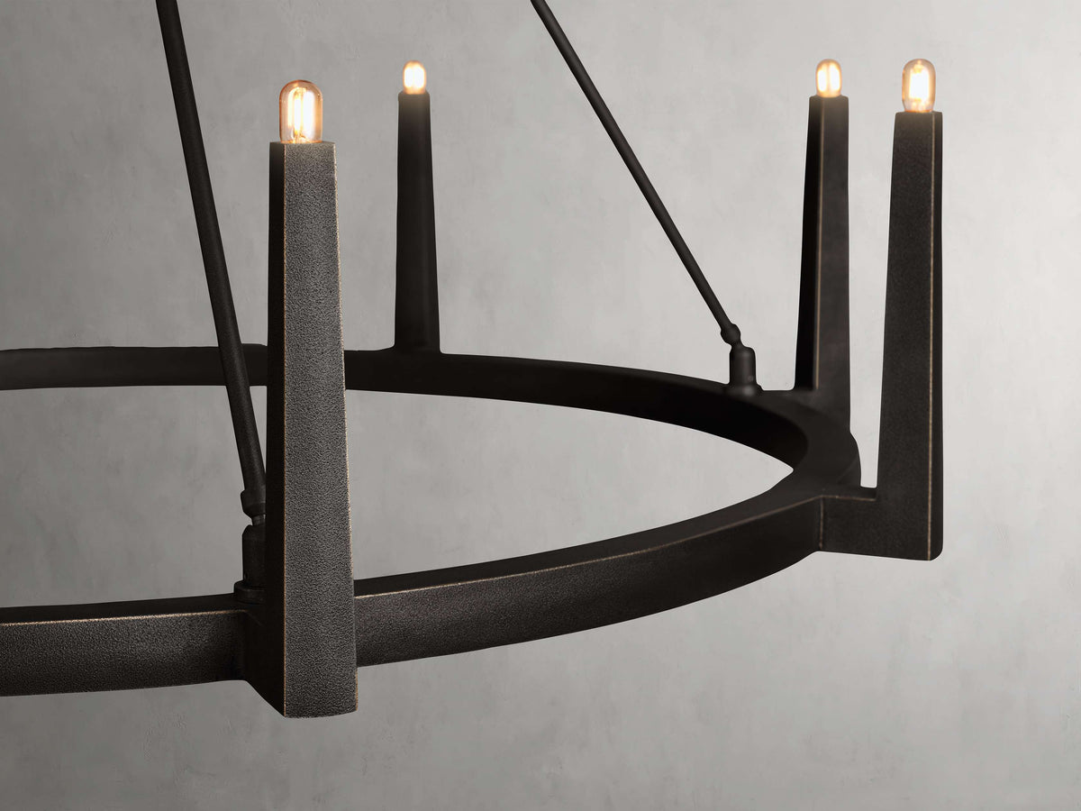 Sand-Cast Brass Crossframe Chandelier