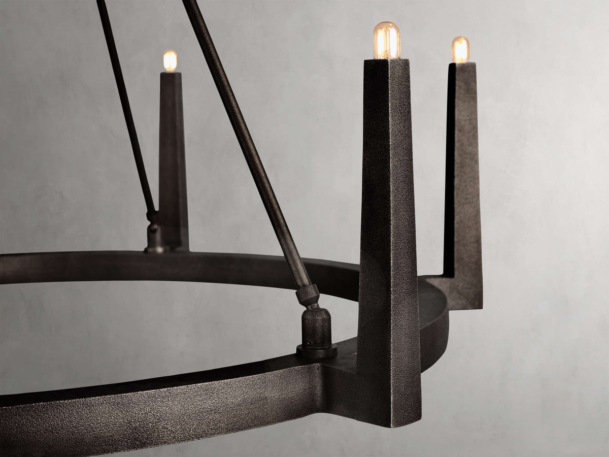 Sand-Cast Brass Crossframe Chandelier
