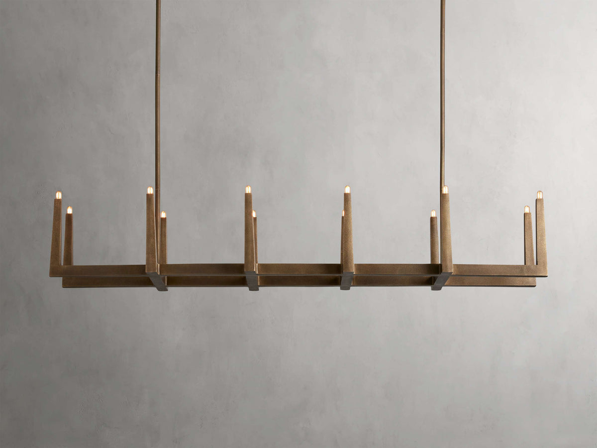 Sand-Cast Brass Crossline Chandelier