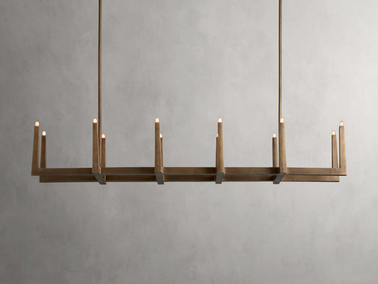 Sand-Cast Brass Crossline Chandelier