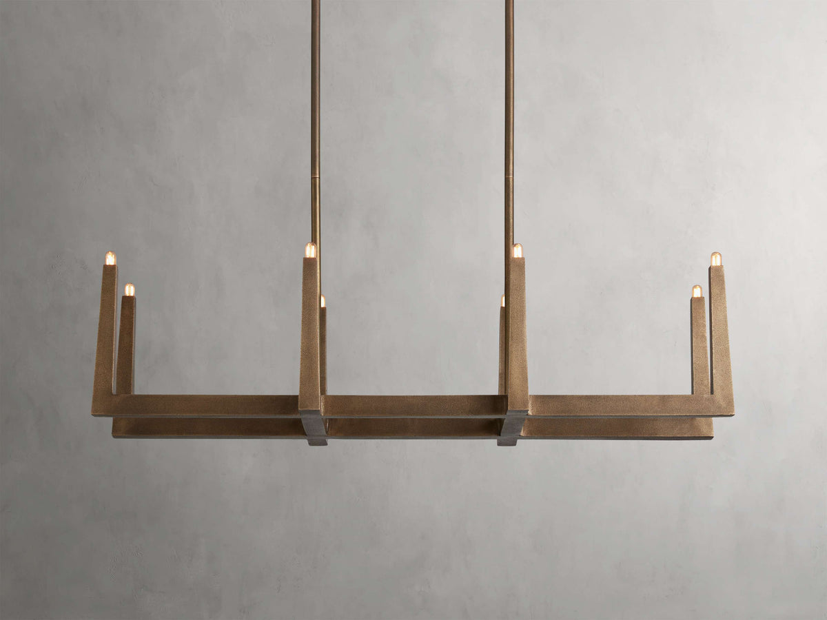 Sand-Cast Brass Crossline Chandelier