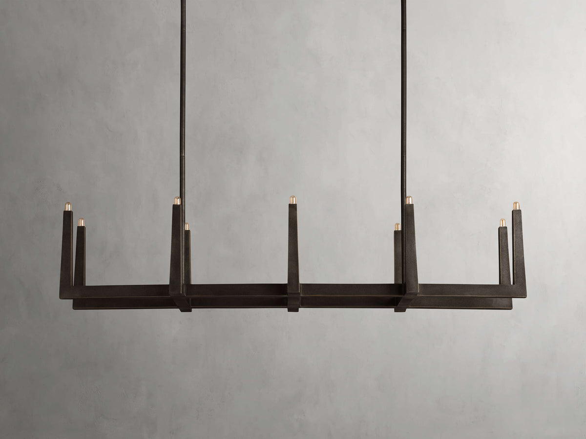 Sand-Cast Brass Crossline Chandelier