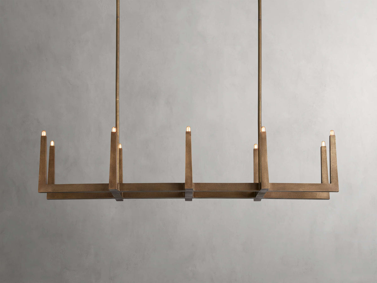 Sand-Cast Brass Crossline Chandelier
