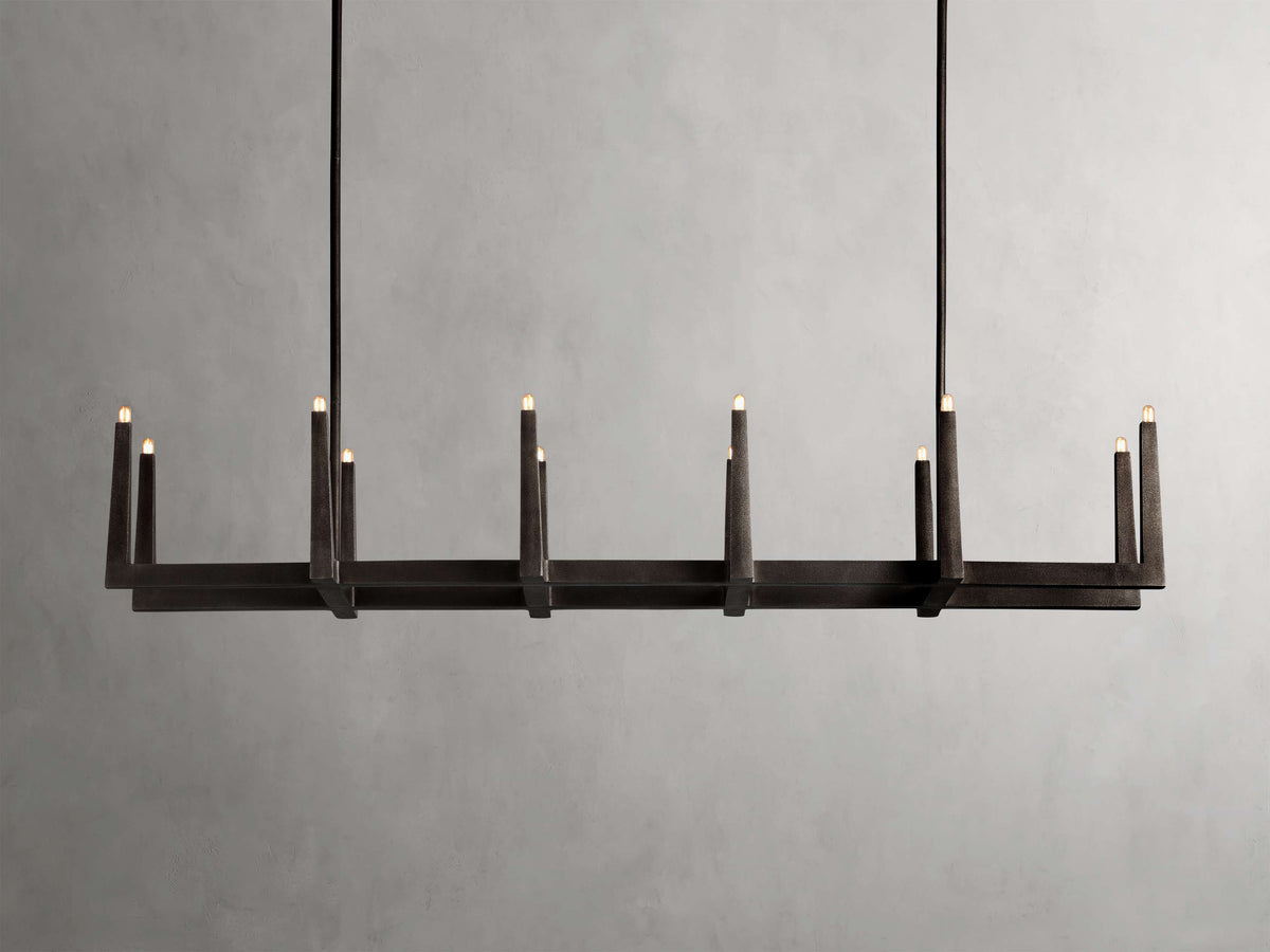 Sand-Cast Brass Crossline Chandelier