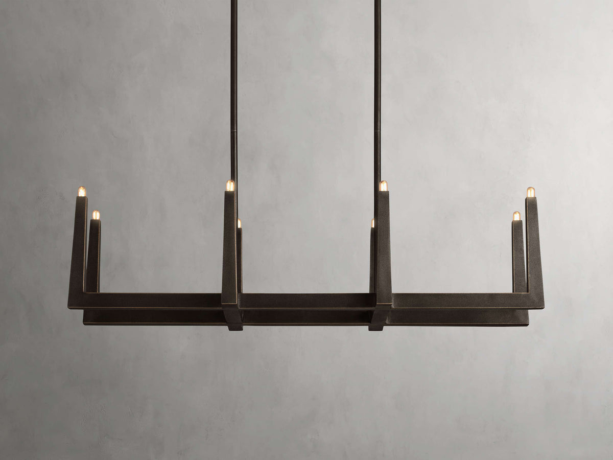Sand-Cast Brass Crossline Chandelier