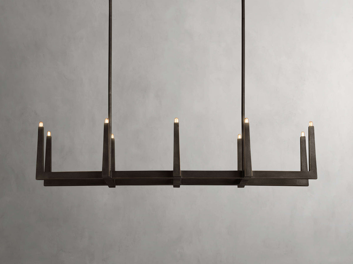 Sand-Cast Brass Crossline Chandelier