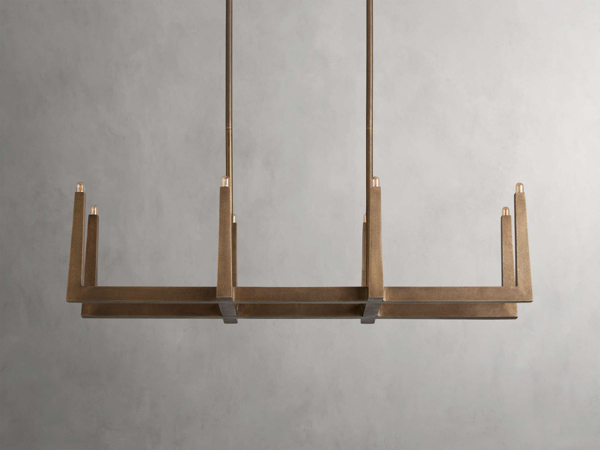 Sand-Cast Brass Crossline Chandelier