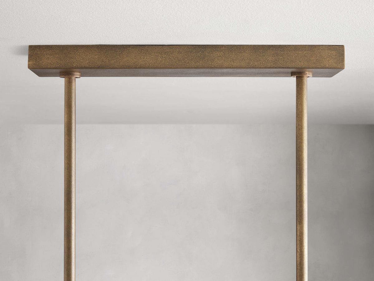 Sand-Cast Brass Crossline Chandelier