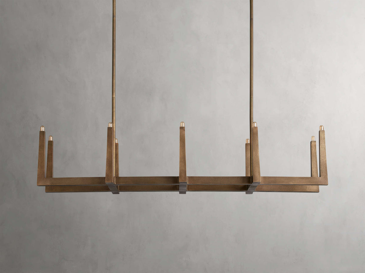 Sand-Cast Brass Crossline Chandelier