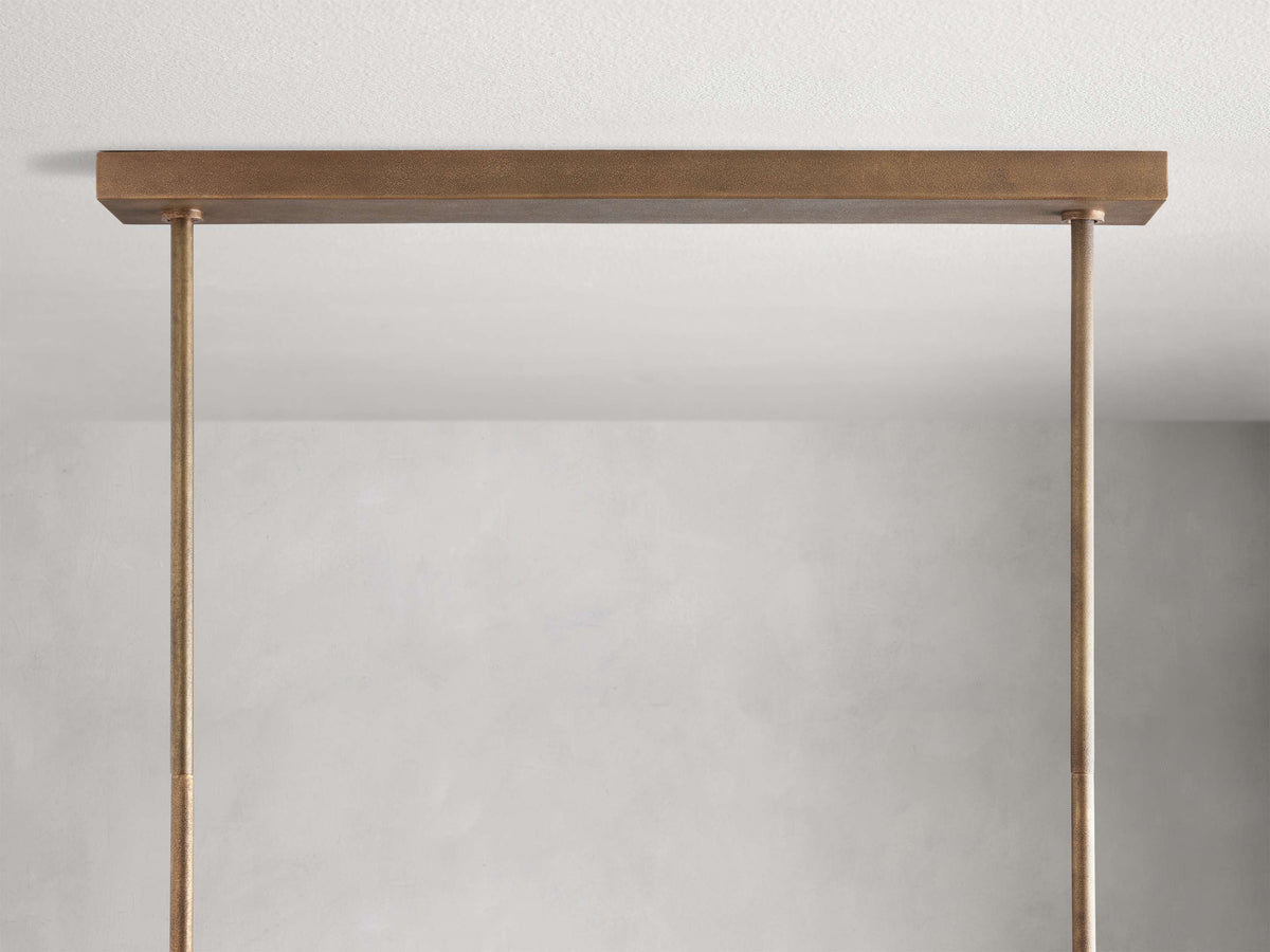 Sand-Cast Brass Crossline Chandelier