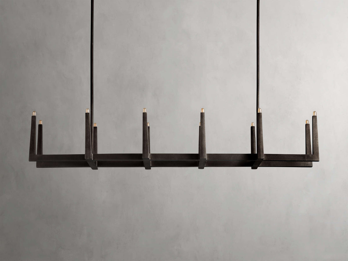 Sand-Cast Brass Crossline Chandelier