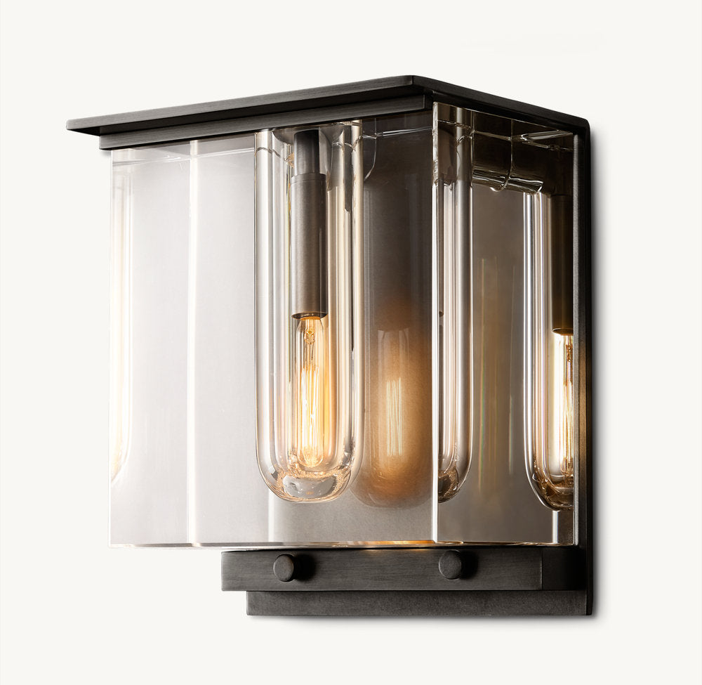 Sand-Cast Crystal Cube Wall Light