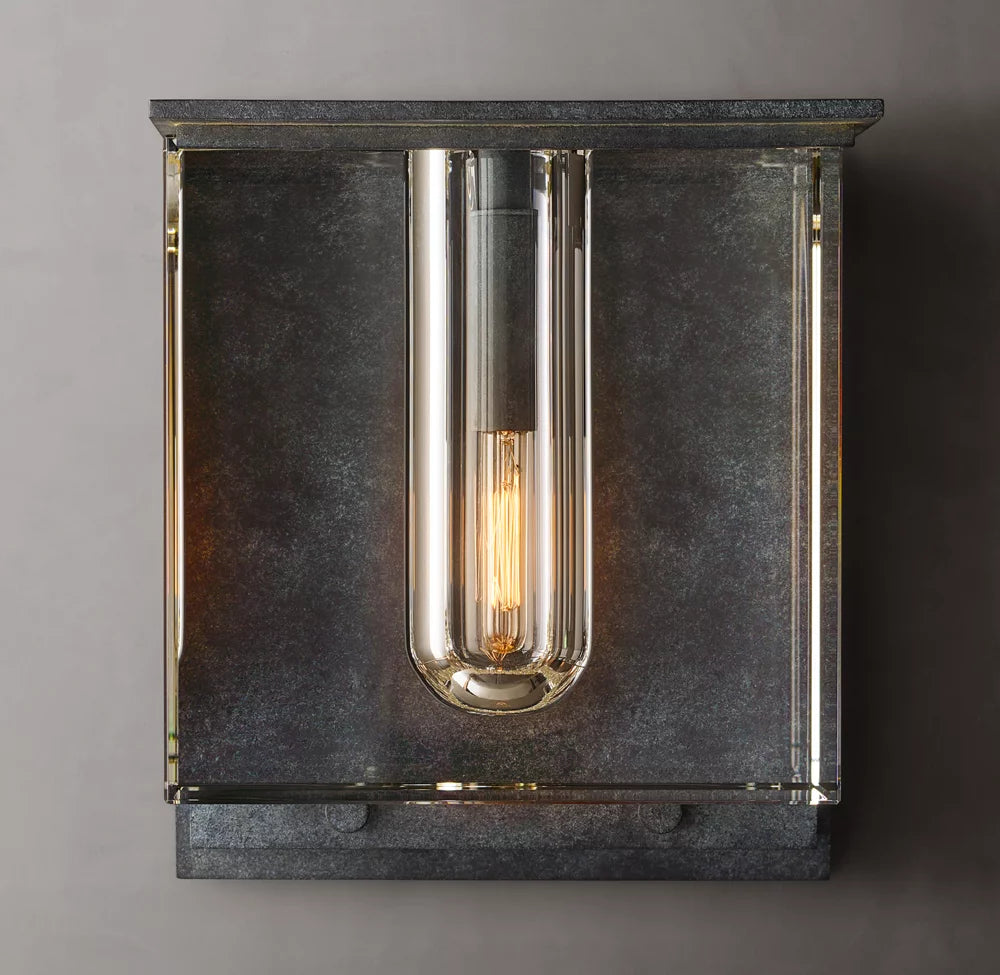 Sand-Cast Crystal Cube Wall Light