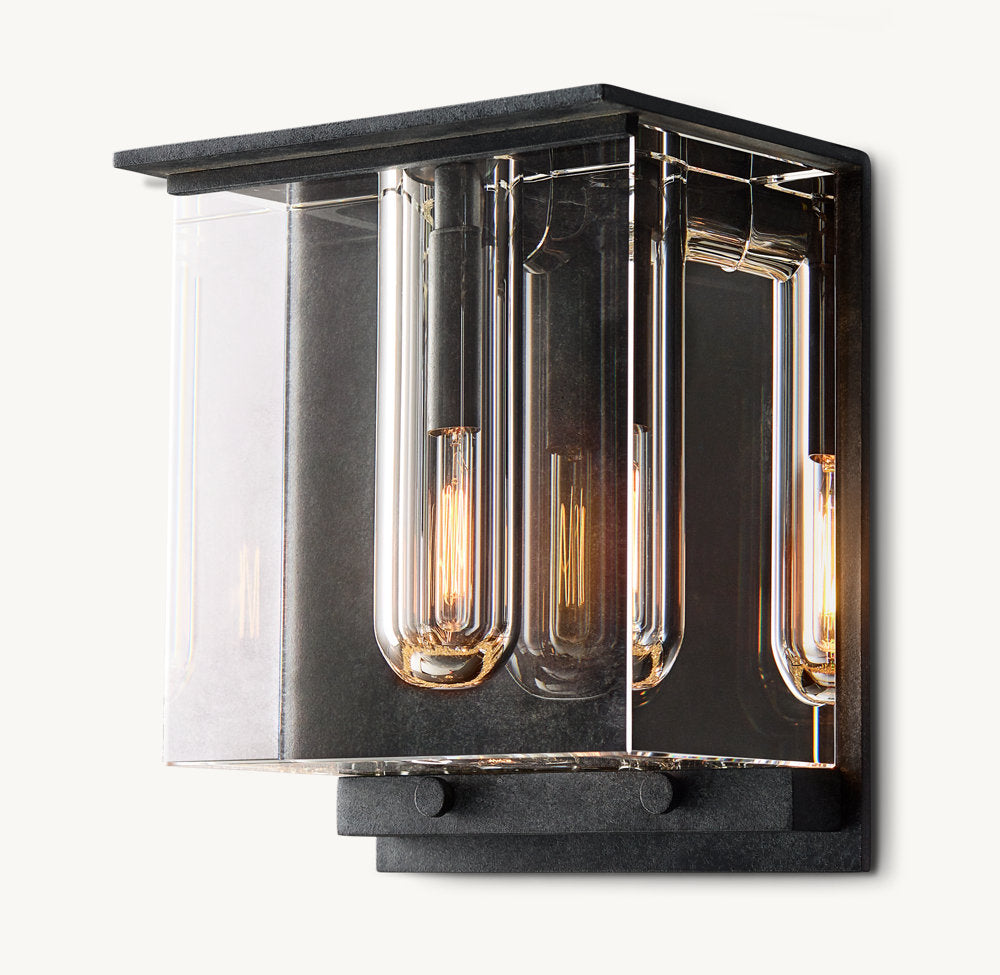 Sand-Cast Crystal Cube Wall Light