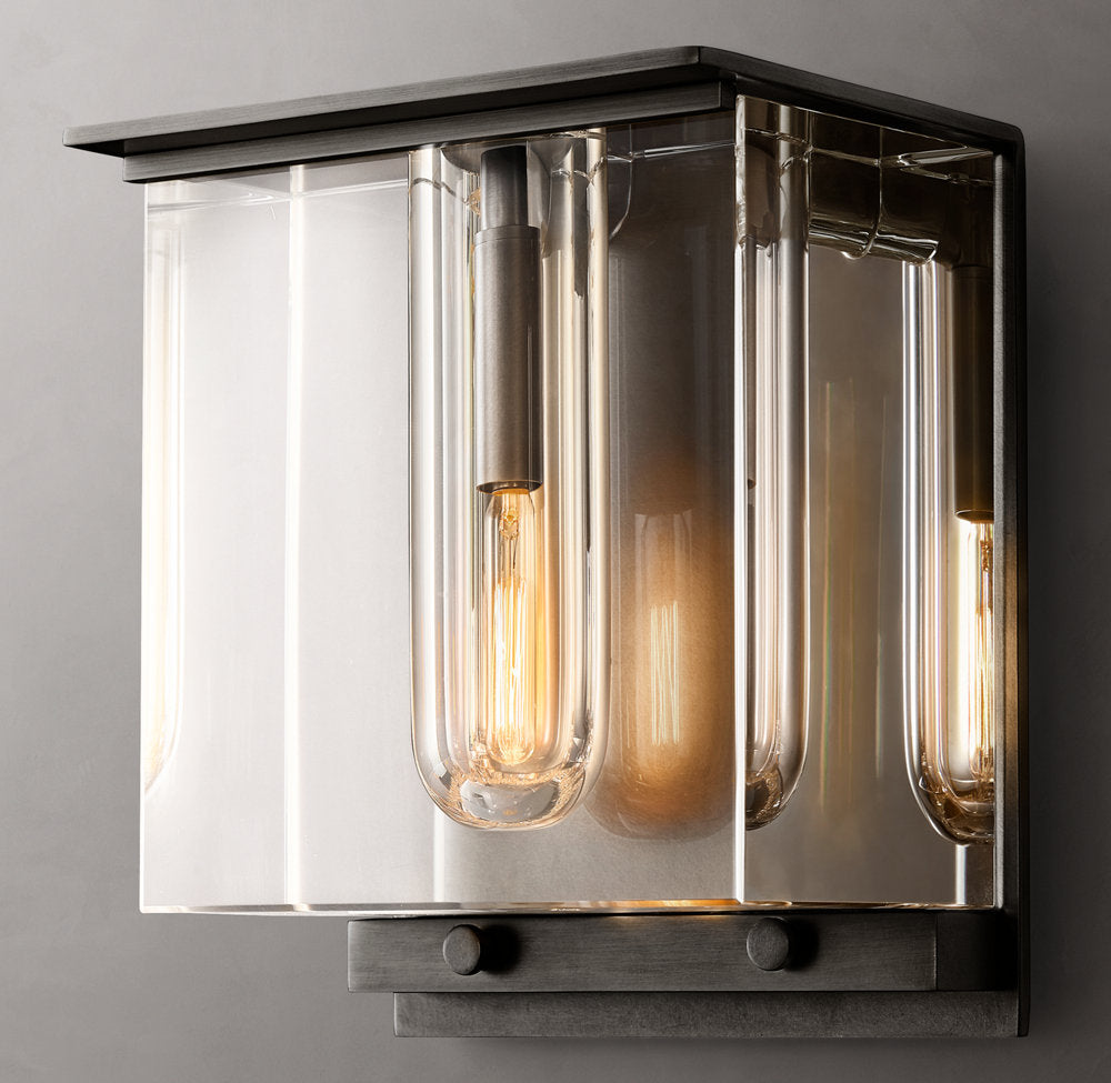 Sand-Cast Crystal Cube Wall Light