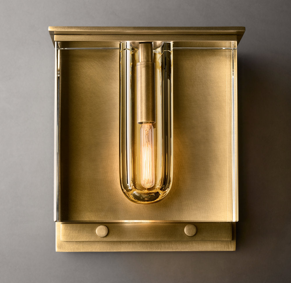 Sand-Cast Crystal Cube Wall Light