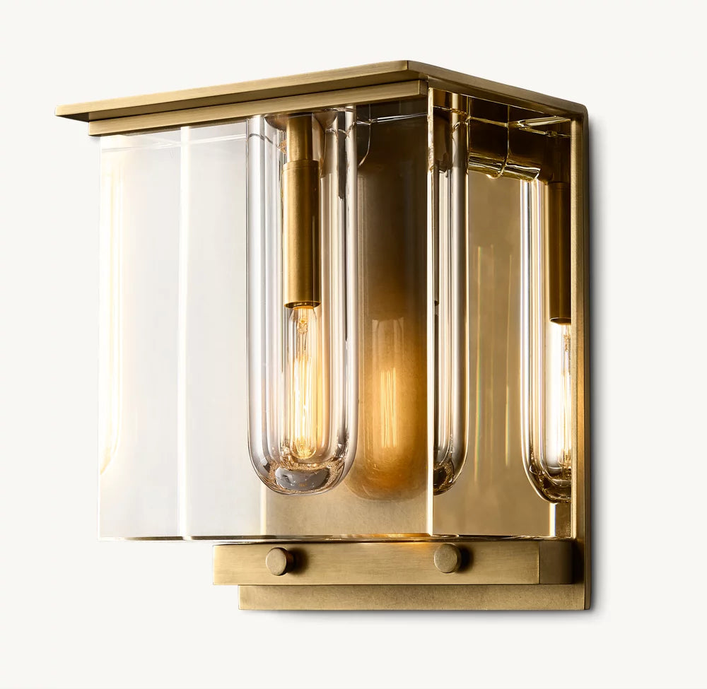 Sand-Cast Crystal Cube Wall Light