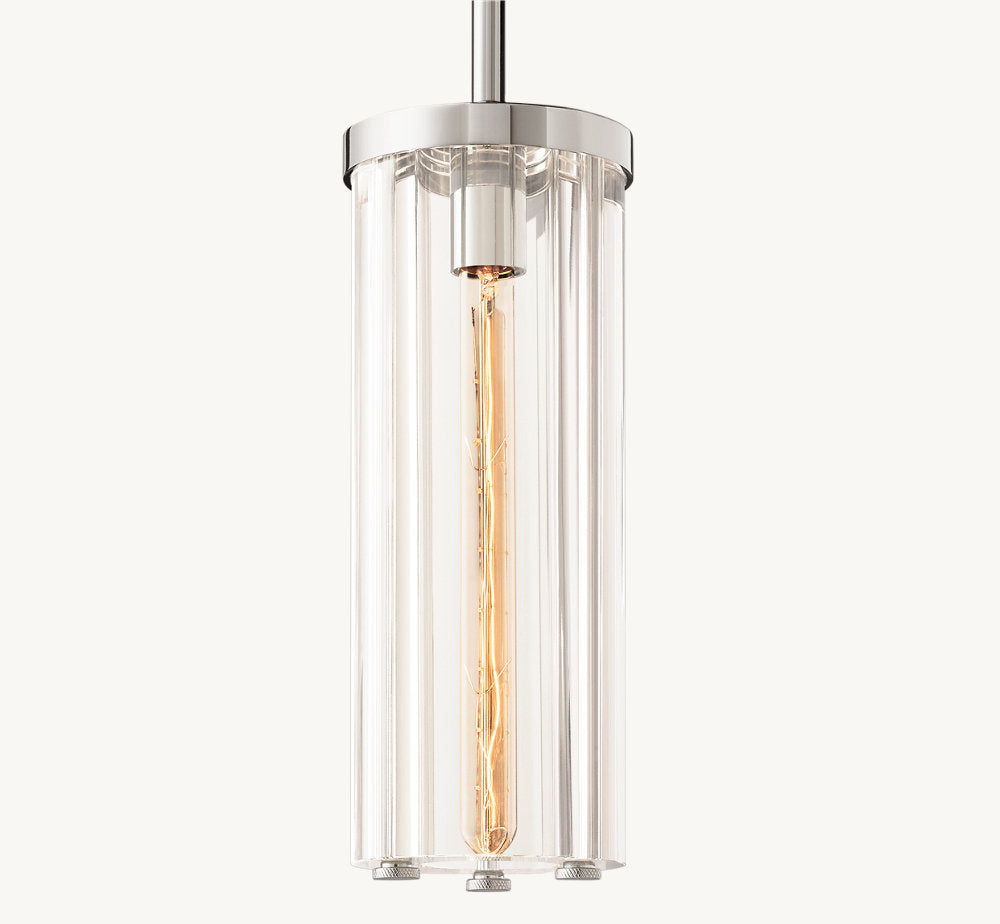 Sand-Cast Crystal Cylinder Pendant