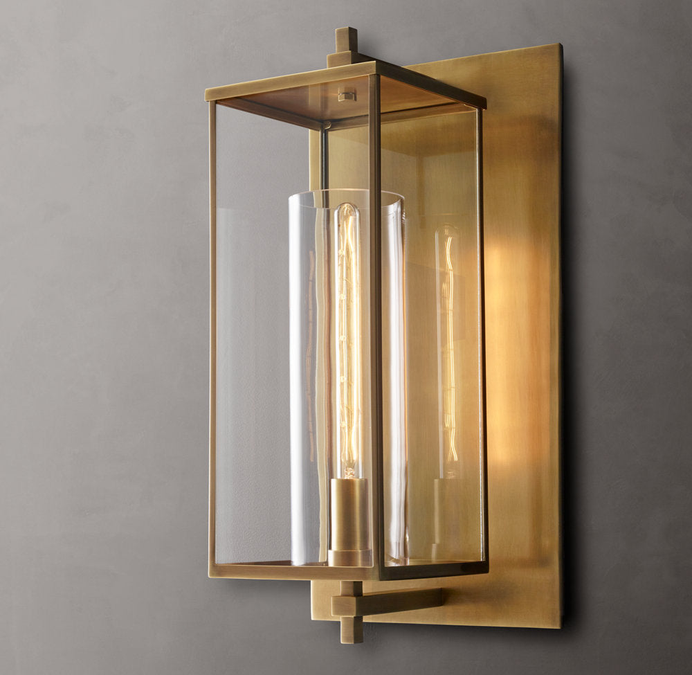 Sand-Cast Crystal Outdoor Column Sconce