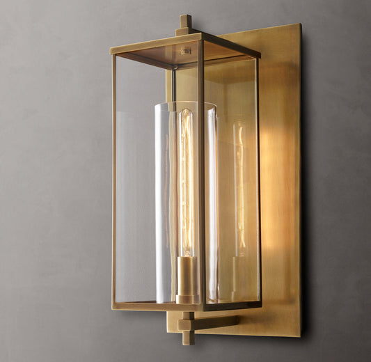 Sand-Cast Crystal Outdoor Column Sconce