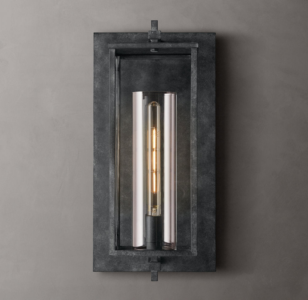 Sand-Cast Crystal Outdoor Column Sconce